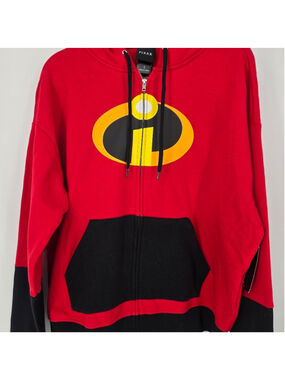 Disney Pixar Incredibles Hoodie Large Costume Zip Up Parr Family NWT